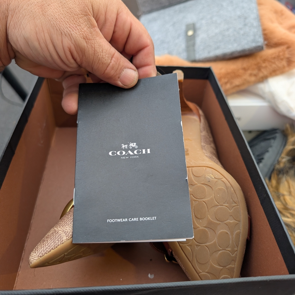 Coach Tan and Brown Patterned Heels - Picture 4 of 6